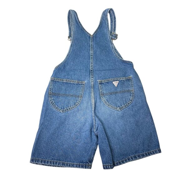 Vintage Guess Baby 100% Cotton Denim Shortalls Overalls Kids Size 7Y - Picture 4 of 10